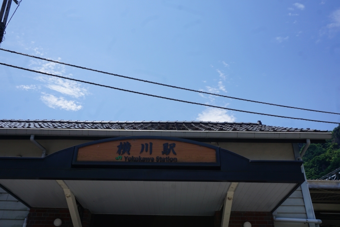 鉄道乗車記録の写真:駅名看板(11)        「信越本線横川駅」