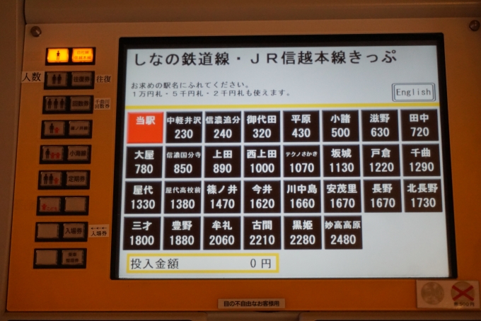 鉄道乗車記録の写真:駅舎・駅施設、様子(5)        「軽井沢駅きっぷ運賃」