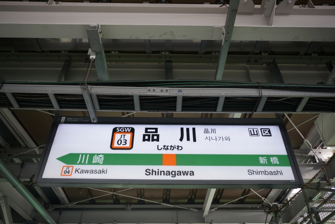 鉄道乗車記録の写真:駅名看板(6)        「東海道線品川駅」