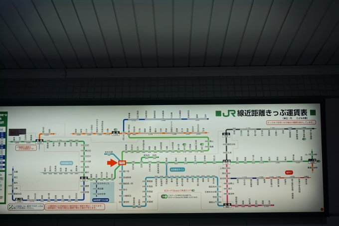 鉄道乗車記録の写真:駅舎・駅施設、様子(1)        「仙台駅きっぷ運賃」