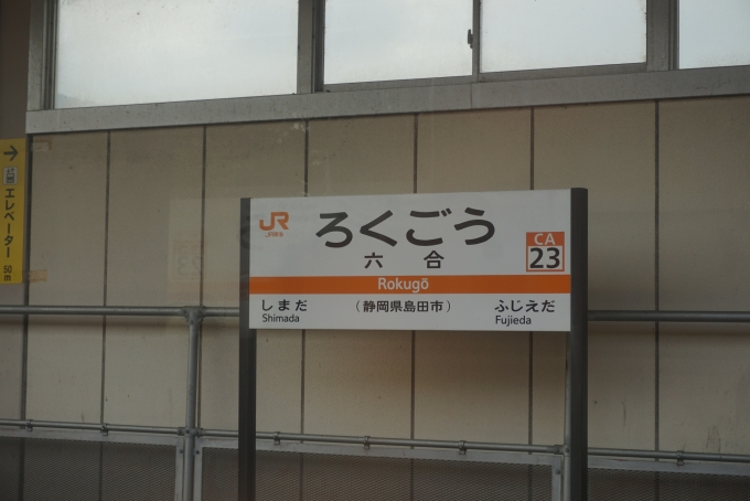 鉄道乗車記録の写真:駅名看板(6)        「六合駅」