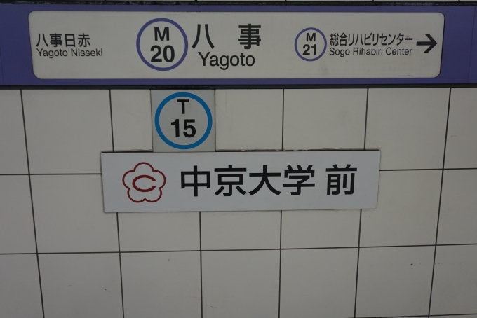 鉄道乗車記録の写真:駅名看板(5)        「名城線八事駅」