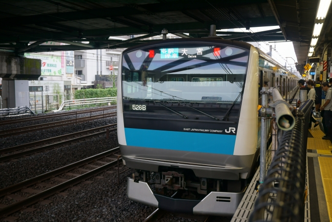 鉄道乗車記録の写真:乗車した列車(外観)(1)          「南浦和に到着したところを撮影」