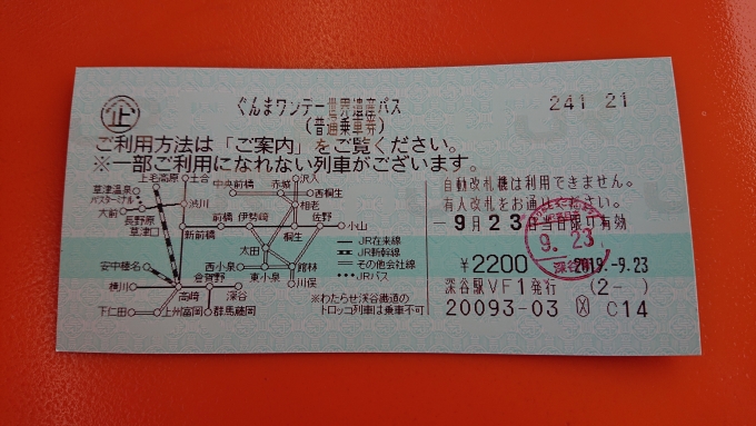 鉄道乗車記録の写真:きっぷ(3)        「ぐんまワンデー世界遺産パス」