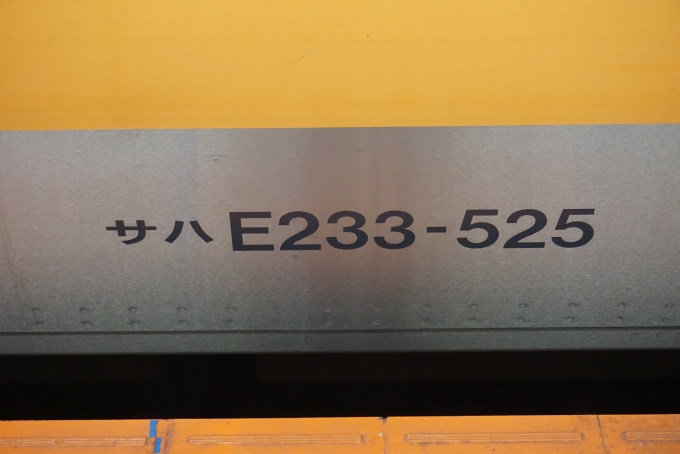 鉄道乗車記録の写真:車両銘板(1)          「JR東日本 サハE233-525」