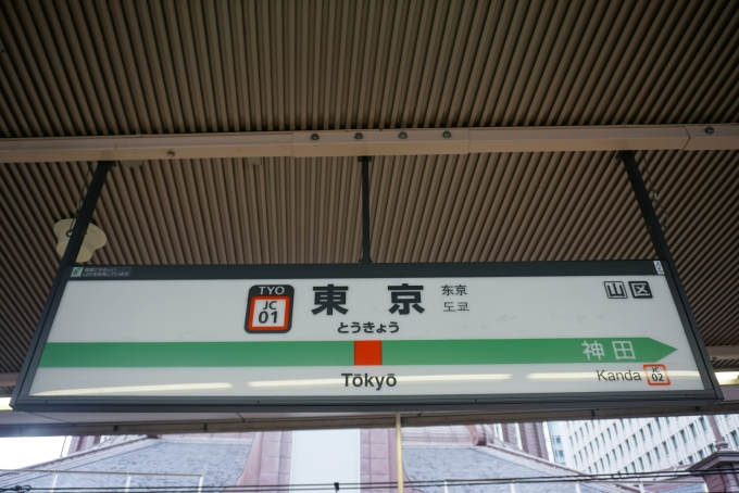 鉄道乗車記録の写真:駅名看板(4)        「中央線東京駅」