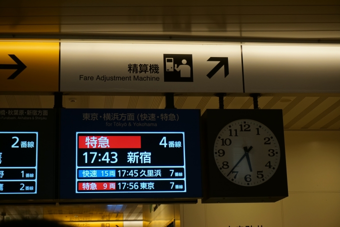 鉄道乗車記録の写真:駅舎・駅施設、様子(3)        「17時45分の久里浜行きに乗車」