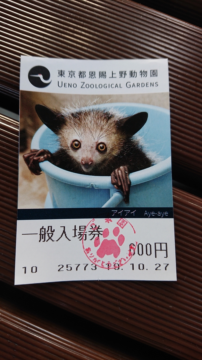鉄道乗車記録の写真:旅の思い出(8)        「上野動物園の入場料600円」