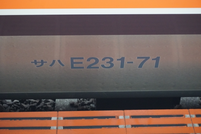 鉄道乗車記録の写真:車両銘板(2)        「JR東日本 サハE231-71」