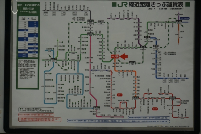 鉄道乗車記録の写真:駅舎・駅施設、様子(9)        「一ノ関駅きっぷ運賃」