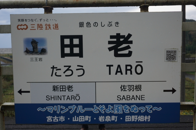 鉄道乗車記録の写真:駅名看板(8)        「田老駅」