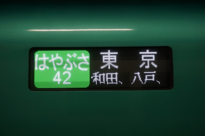 鉄道乗車記録の写真:方向幕・サボ(10)        「はやぶさ42号東京」