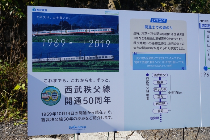 鉄道乗車記録の写真:旅の思い出(12)        「西武秩父線開業50周年パネル」
