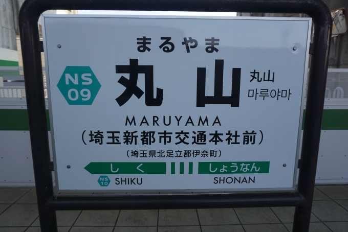 鉄道乗車記録の写真:駅名看板(5)        「丸山駅」