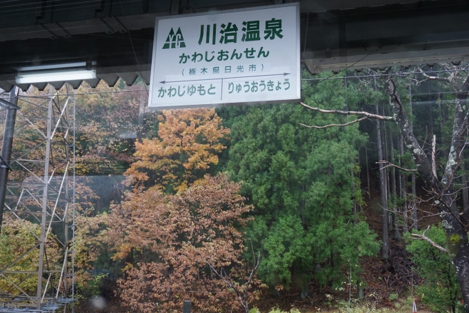 鉄道乗車記録の写真:駅名看板(3)        「川治温泉駅」