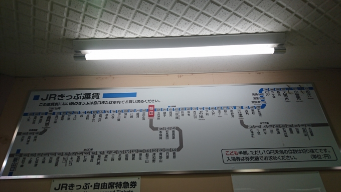 鉄道乗車記録の写真:駅舎・駅施設、様子(4)        「JR益田駅きっぷ運賃」