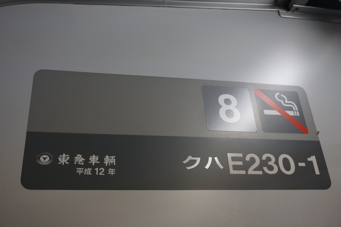鉄道乗車記録の写真:車両銘板(2)        「JR東日本 クハE230-1」