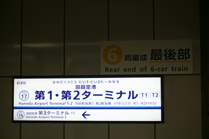 鉄道乗車記録の写真:駅名看板(2)        「羽田空港第1・第2ターミナル駅」
