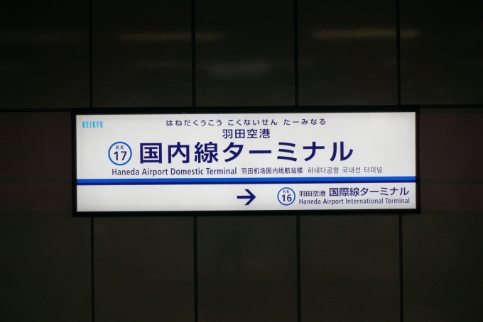 鉄道乗車記録の写真:駅名看板(7)        「羽田空港国内線ターミナル駅」