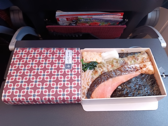 鉄道乗車記録の写真:旅の思い出(7)        「羽田空港にある空弁工房で購入した海苔弁を飛行機内で食べました」