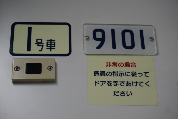 鉄道乗車記録の写真:車両銘板(2)        「東京メトロ 9101」
