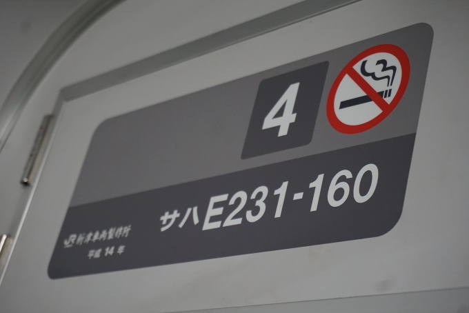 鉄道乗車記録の写真:方向幕・サボ(2)        「JR東日本 サハE231-160」