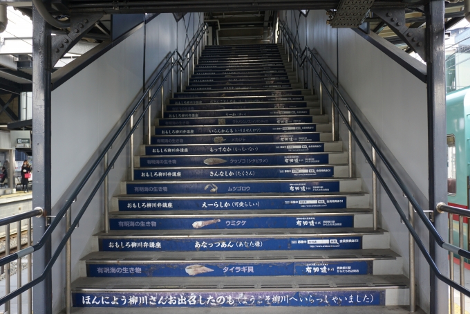 鉄道乗車記録の写真:駅舎・駅施設、様子(16)        「西鉄柳川駅階段」