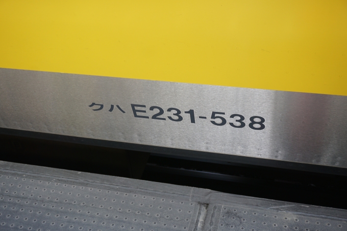 鉄道乗車記録の写真:車両銘板(2)        「JR東日本 クハE231-538」