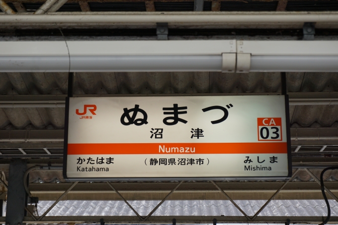 鉄道乗車記録の写真:駅名看板(7)        「沼津駅」