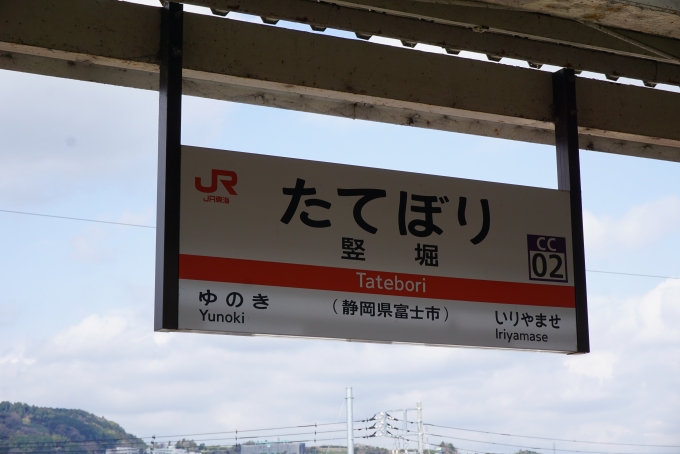 鉄道乗車記録の写真:駅名看板(14)        「竪堀駅」