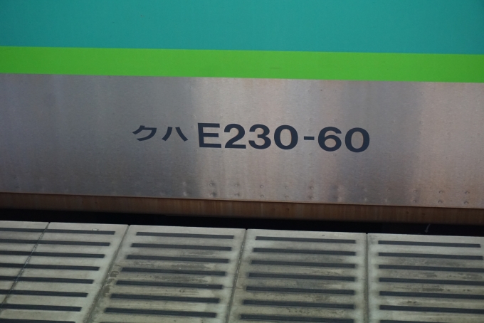 鉄道乗車記録の写真:車両銘板(2)        「JR東日本 クハE230-60」