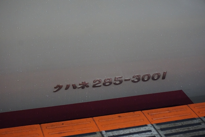 鉄道乗車記録の写真:車両銘板(36)        「JR東海 クハネ285-3001」