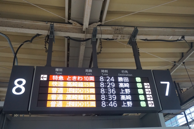 鉄道乗車記録の写真:駅舎・駅施設、様子(1)        「東京駅7と8番線案内」