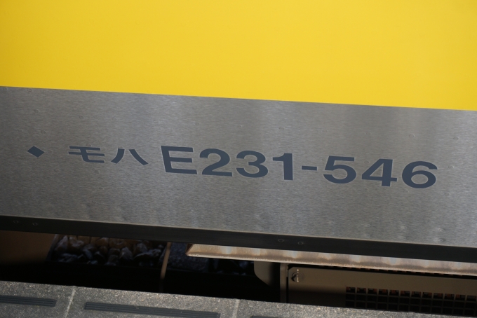 鉄道乗車記録の写真:車両銘板(3)        「JR東日本 モハE231-546」