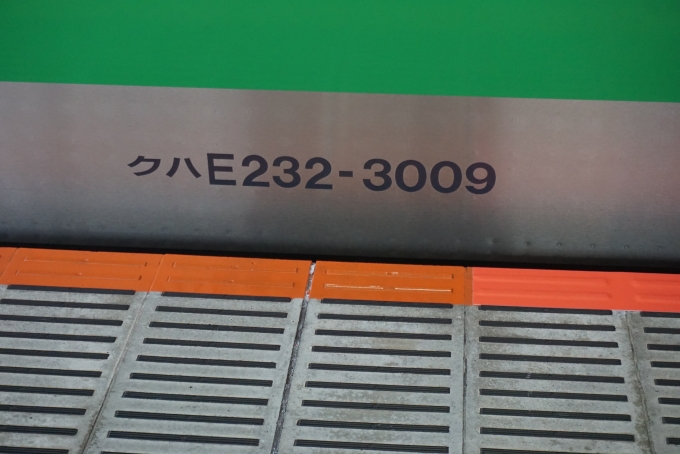 鉄道乗車記録の写真:車両銘板(3)        「JR東日本 クハE232-3009」