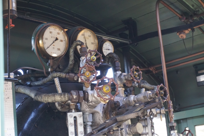鉄道乗車記録の写真:車内設備、様子(3)        「真岡鐵道 C12 66の機関室」