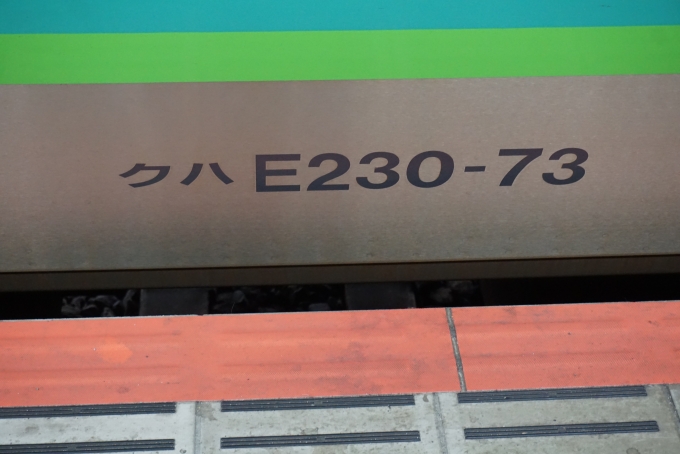 鉄道乗車記録の写真:車両銘板(2)        「JR東日本 クハE230-73」