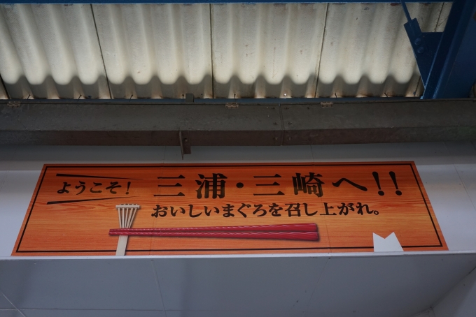 鉄道乗車記録の写真:駅舎・駅施設、様子(13)        「ようこそ三浦・三崎へ」