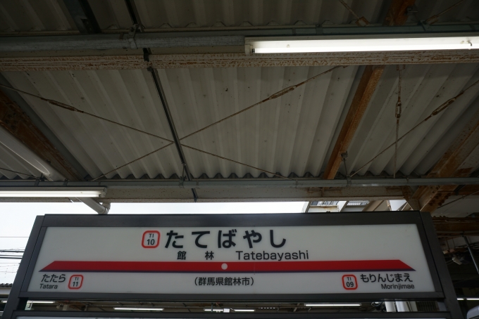 鉄道乗車記録の写真:駅名看板(7)        「館林駅」