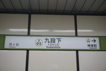 九段下駅 写真:駅名看板