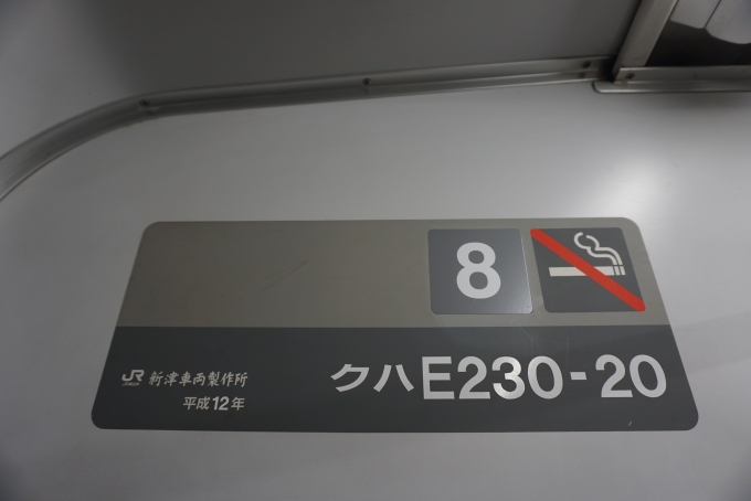 鉄道乗車記録の写真:車両銘板(1)        「JR東日本 クハE230-20」