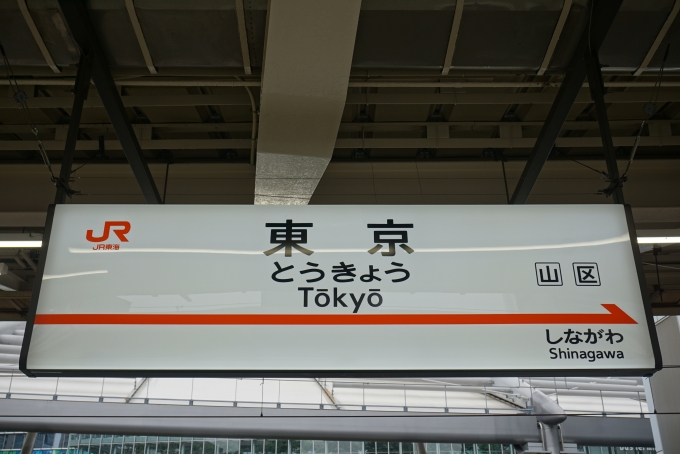 鉄道乗車記録の写真:駅名看板(2)        「東海道新幹線東京駅」