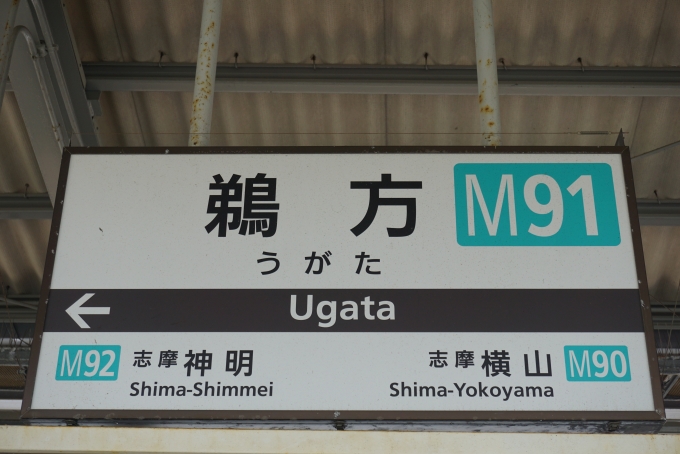 鉄道乗車記録の写真:駅名看板(13)        「鵜方駅」