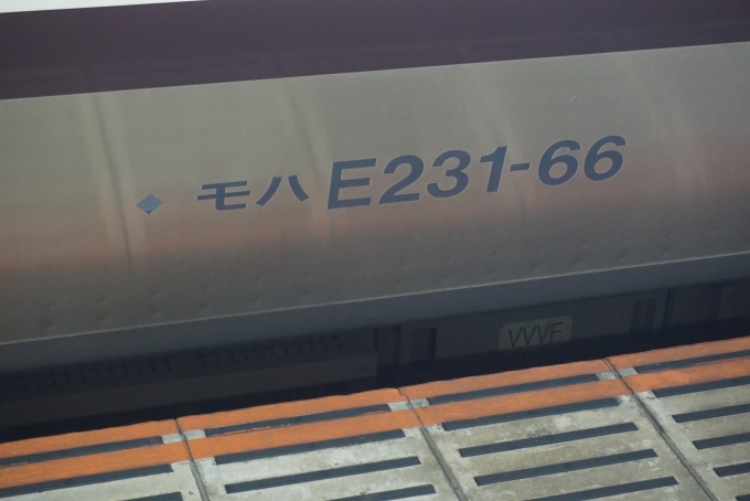 鉄道乗車記録の写真:車両銘板(2)        「JR東日本 モハE231-66」