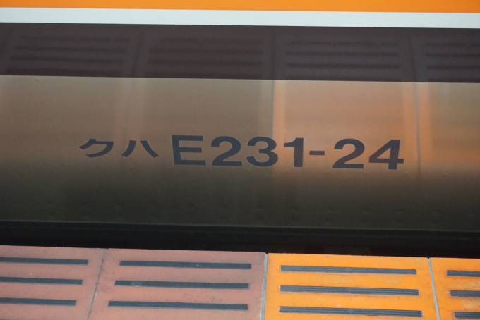 鉄道乗車記録の写真:車両銘板(1)          「JR東日本 クハE231-24」