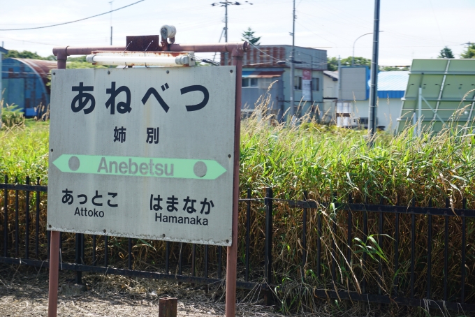 鉄道乗車記録の写真:駅名看板(21)        「姉別駅」