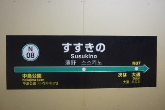 すすきの駅 写真:駅名看板