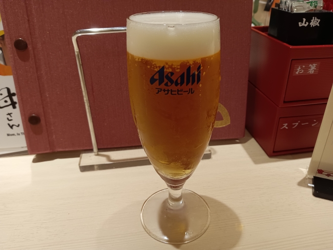 鉄道乗車記録の写真:旅の思い出(23)        「花旬庵アトレ大井町店グラスビール」