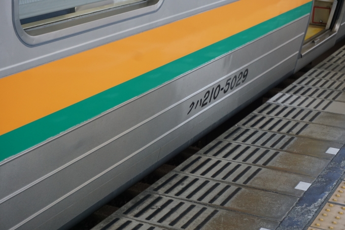 鉄道乗車記録の写真:車両銘板(3)        「JR東海 クハ210-5029」