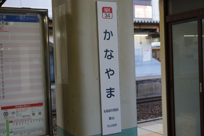 鉄道乗車記録の写真:駅名看板(4)        「名鉄金山駅」